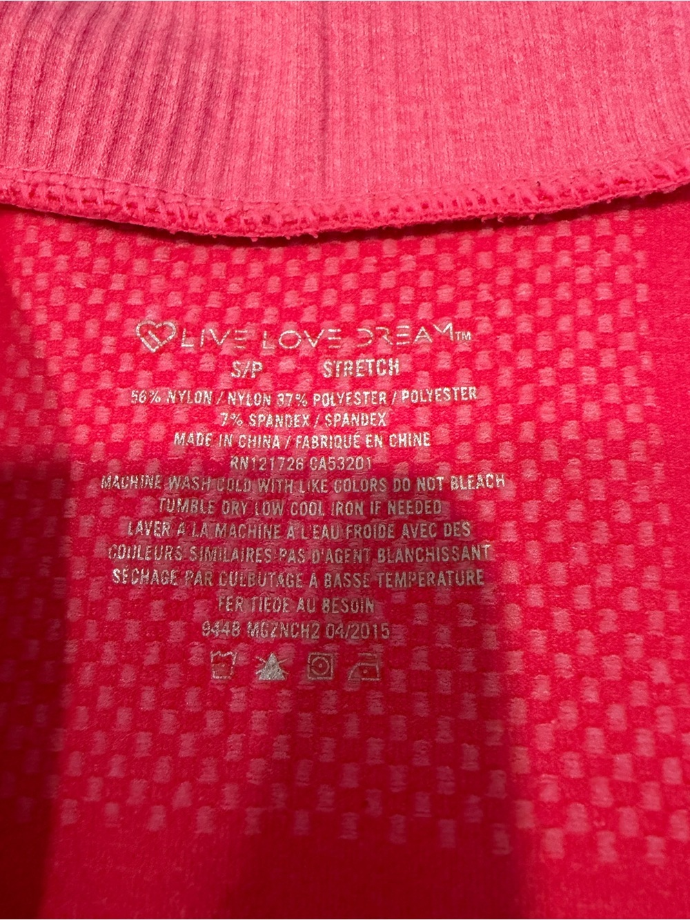 Live Love Dream Jacket Full Zip Athletic Gym Cheer Small Barbie Pink - Picture 3 of 5